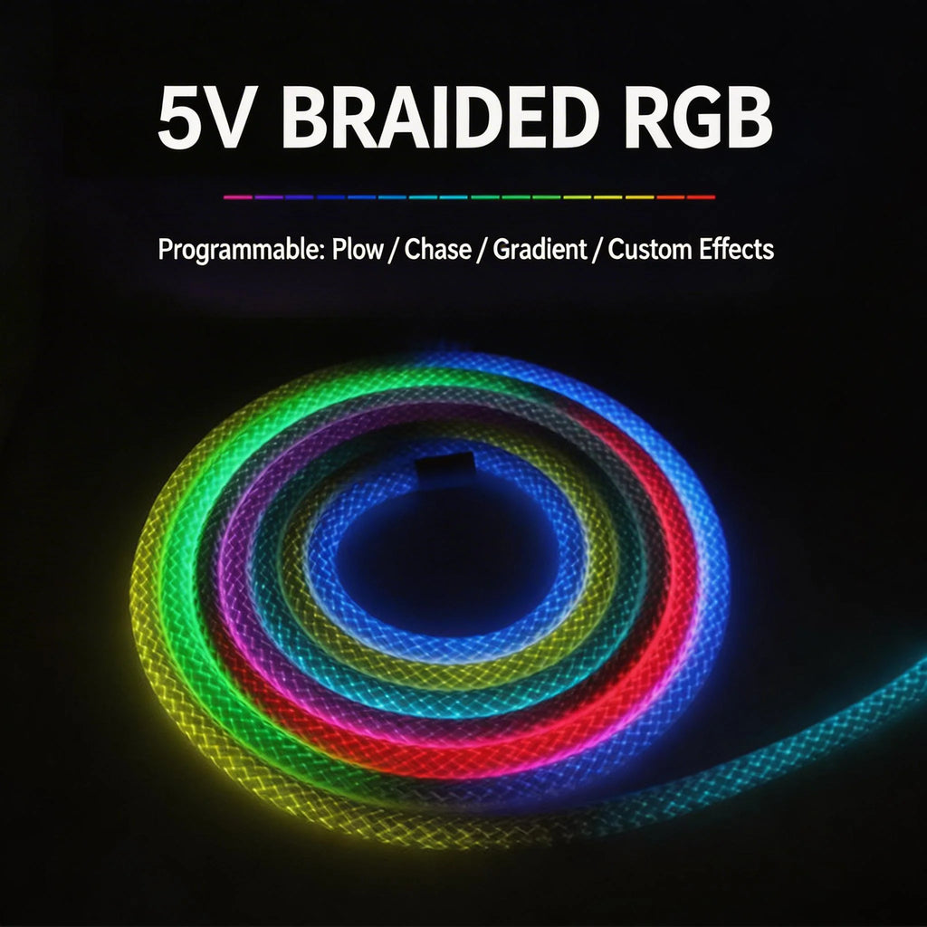 360 Glow Round RGB Neon LED Woven Strip Light 24key Bluetooth APP Remote Control 5V USB WS2812B Music Sync Waterproof Rope Decor