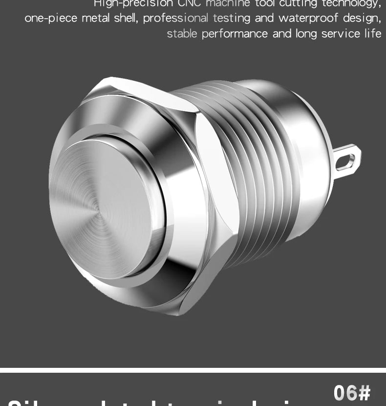 Metal Push Button Switch 12MM 3Pins 1NO1NC No Light waterproof Flat/High Head Momentary Latching Welding Foot Switch