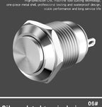 Metal Push Button Switch 12MM 3Pins 1NO1NC No Light waterproof Flat/High Head Momentary Latching Welding Foot Switch