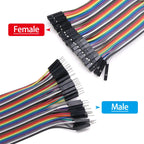 Jumper Wire 40Pins 2.54mm 10/15/21/30/40CM Female To Female, Male To Female, Male To Male Jumper Line Connecting Cable DIY KIT