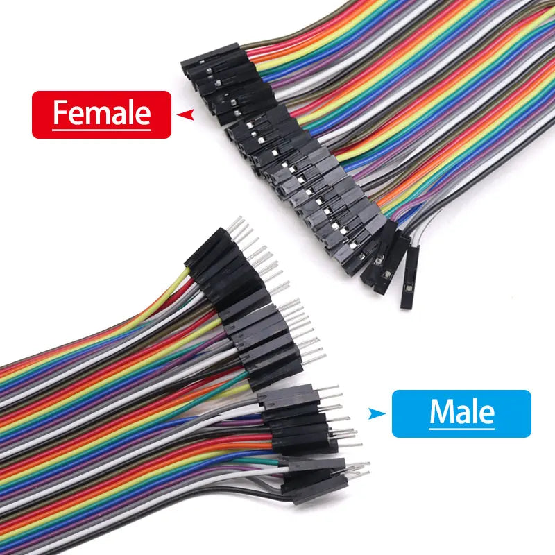 Jumper Wire 40Pins 2.54mm 10/15/21/30/40CM Female To Female, Male To Female, Male To Male Jumper Line Connecting Cable DIY KIT