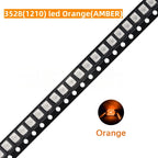 100Pcs 3528 SMD LED Diode Chip Warm White Red Green Blue Orange Yellow Pink UV Purple RGB PLCC2 PLCC-4 Lamp Light Beads Emitting