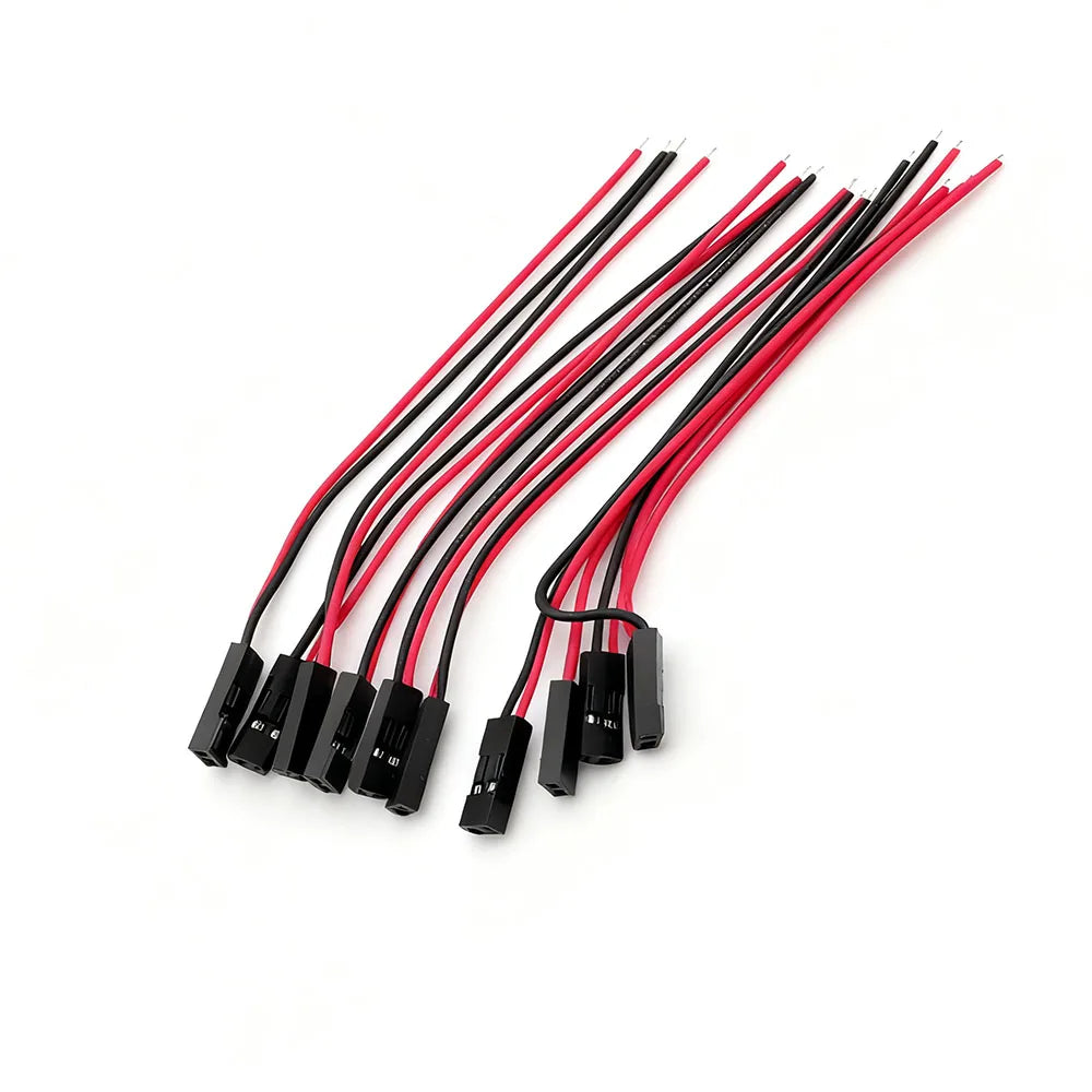 10-50Pcs 2 Pin 2.54mm Pitch Female Jack for Dupont Connector 2P Socket with 26AWG PVC Wire Jumper Cable for Dupont Line PCB DIY
