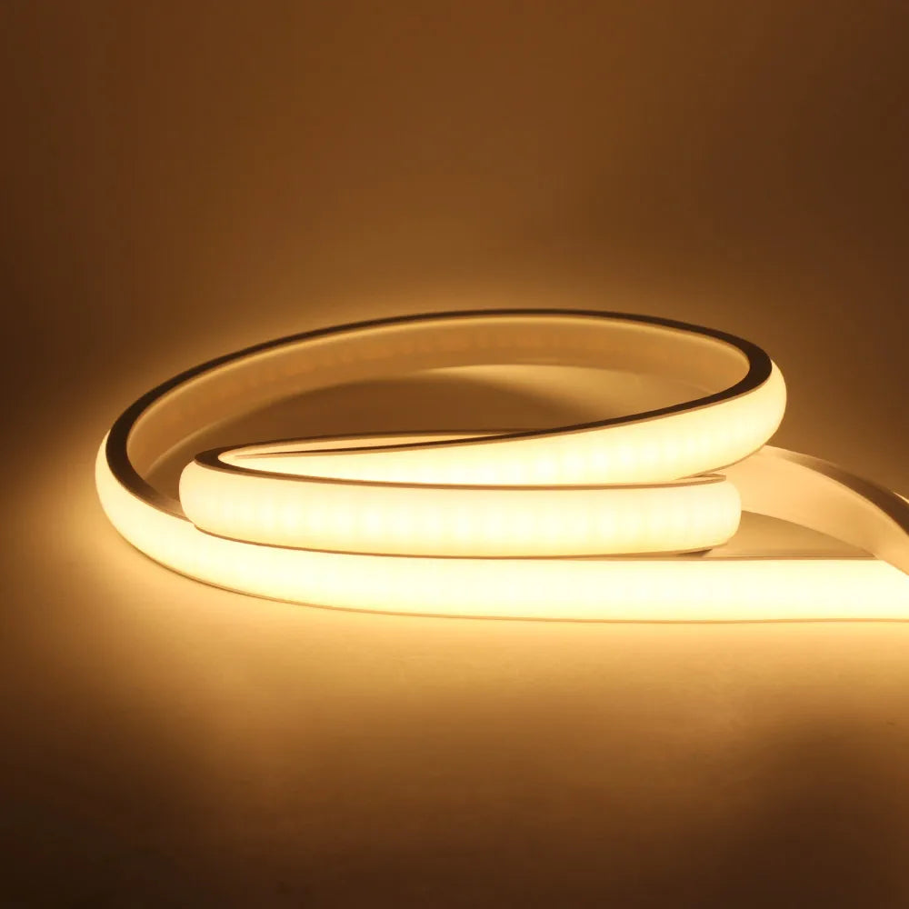 Dimmable COB LED Neon Strip Light 220V Dimmer Switch Power Kit High Density 288 LEDs Linear Lighting IP68 Waterproof Flex Ribbon