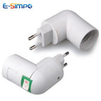 1pc E27 20cm 360D Bendable US UK EU AC Power Plug to E26 E27 Edison Screw CFL LED Light Socket Lamp Holder Adapter wt Switch