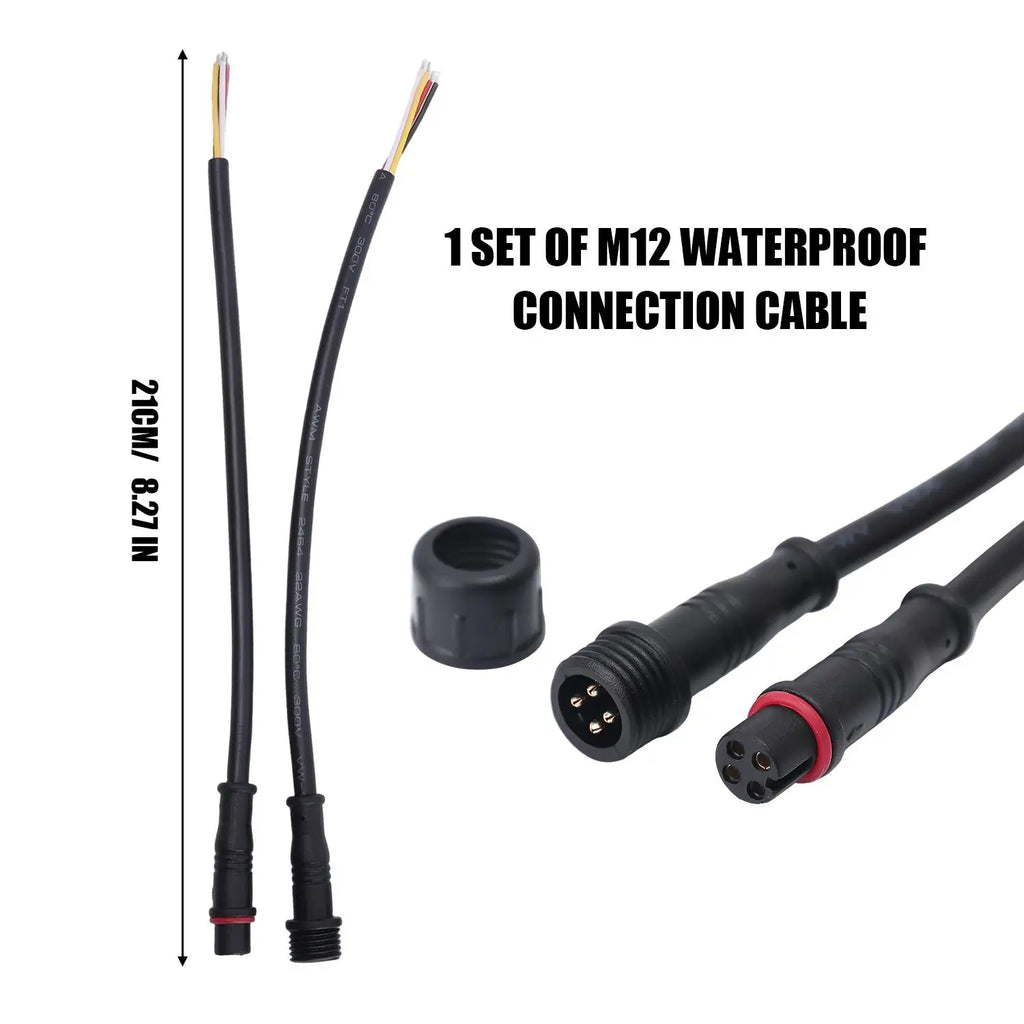 M12 IP67 Waterproof Connector Cable 2/3/4 Pin Male Female Plug with PVC Wire for Car LED Light Motorcycle Modification Accessory