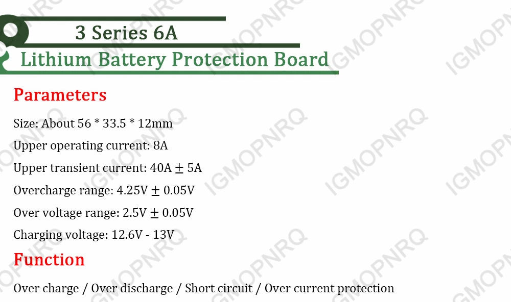 3S 6A 8A 10A 20A 25A 30A 40A 60A Li-ion Lithium Battery 18650 Charger PCB BMS Protection Board For Drill Motor Lipo Cell Module