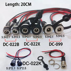 5.5*2.5/5.5*2.1mm Electric Lithium Battery Bicycle Connection Charging Port DC Power Supply Female Head With Cable Wired Socket