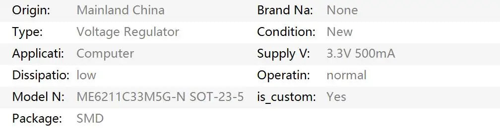 20/10pcs ME6211 ME6211C33 ME6211C33M5G ME6211C33M5G-N SOT23-5 3.3V 500mA Low Dropout Linear V oltage Regulator Chip IC