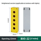 1/2/3/4/5 Hole Button Switch Control Box Button Emergency Stop Dustproof Waterproof IP65 Button Thickened Yellow Gray