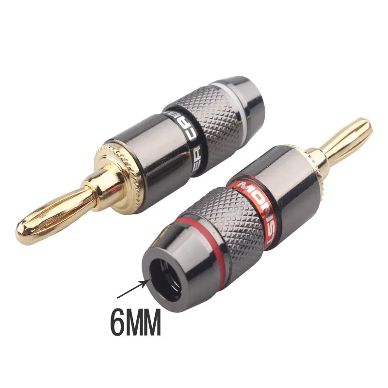 10/40/100Pcs Monster Banana Plugs Gold Plated Pure Copper Speaker Adapter Screw Speaker Plug Audio Connectors