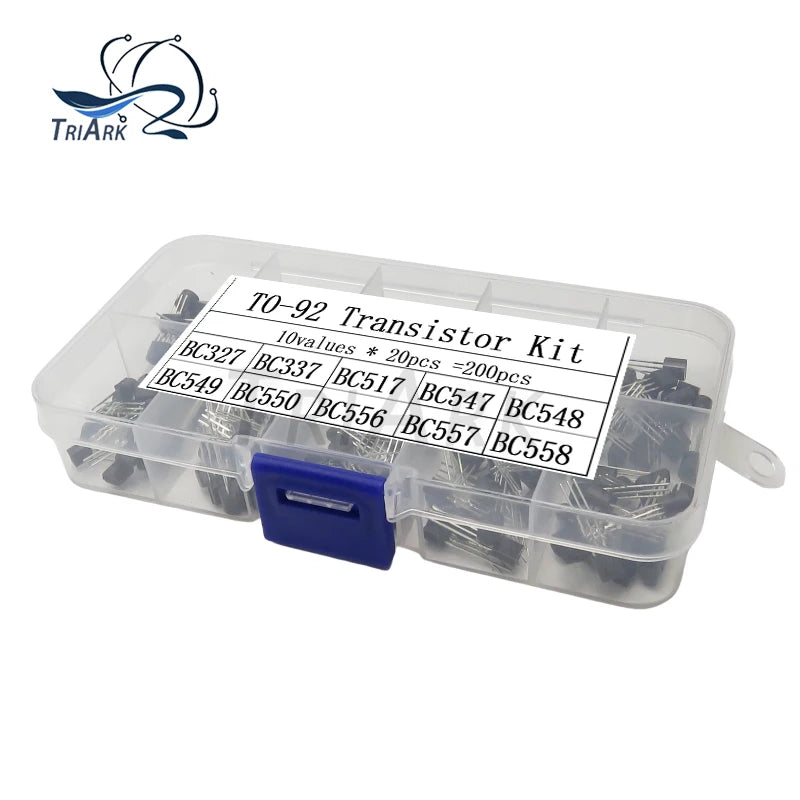 100/200PCS 10Value TO-92 Transistor Assortment Kit BC327 BC337 BC517 BC547 BC548 BC549 BC550 BC556 BC557 BC558 TO92 Wit Box