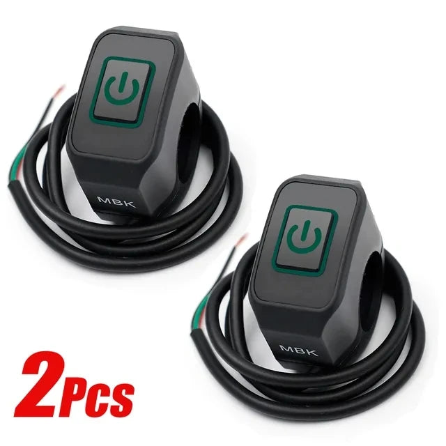 1/2pcs Motorcycle Handlebar Switch ON OFF Headlight Horn Control Modification Switch 22mm Waterproof Button Accessories12V