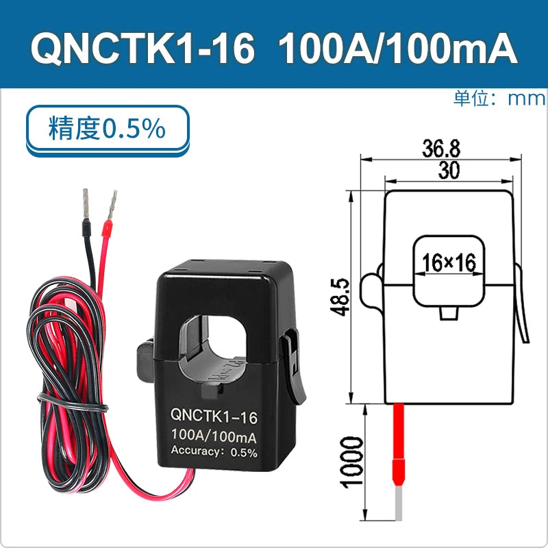 Split Core Current Transformer Sensor CT Clamp QNCTK1-10 5A 2.5mA 10A 10mA 20A 50A 25mA 100A 50mA Open Type Current Transformer