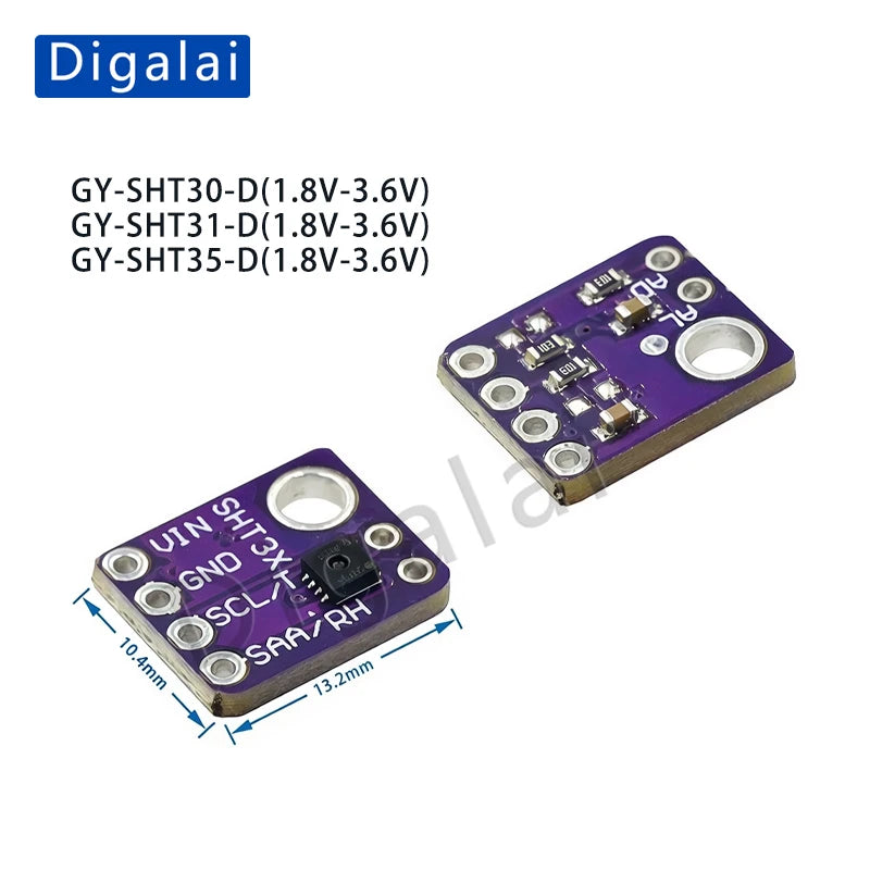 Digalai GY-SHT30-D GY-SHT31 SHT35 SHT40 SHT41 SHT45 digital temperature humidity sensor