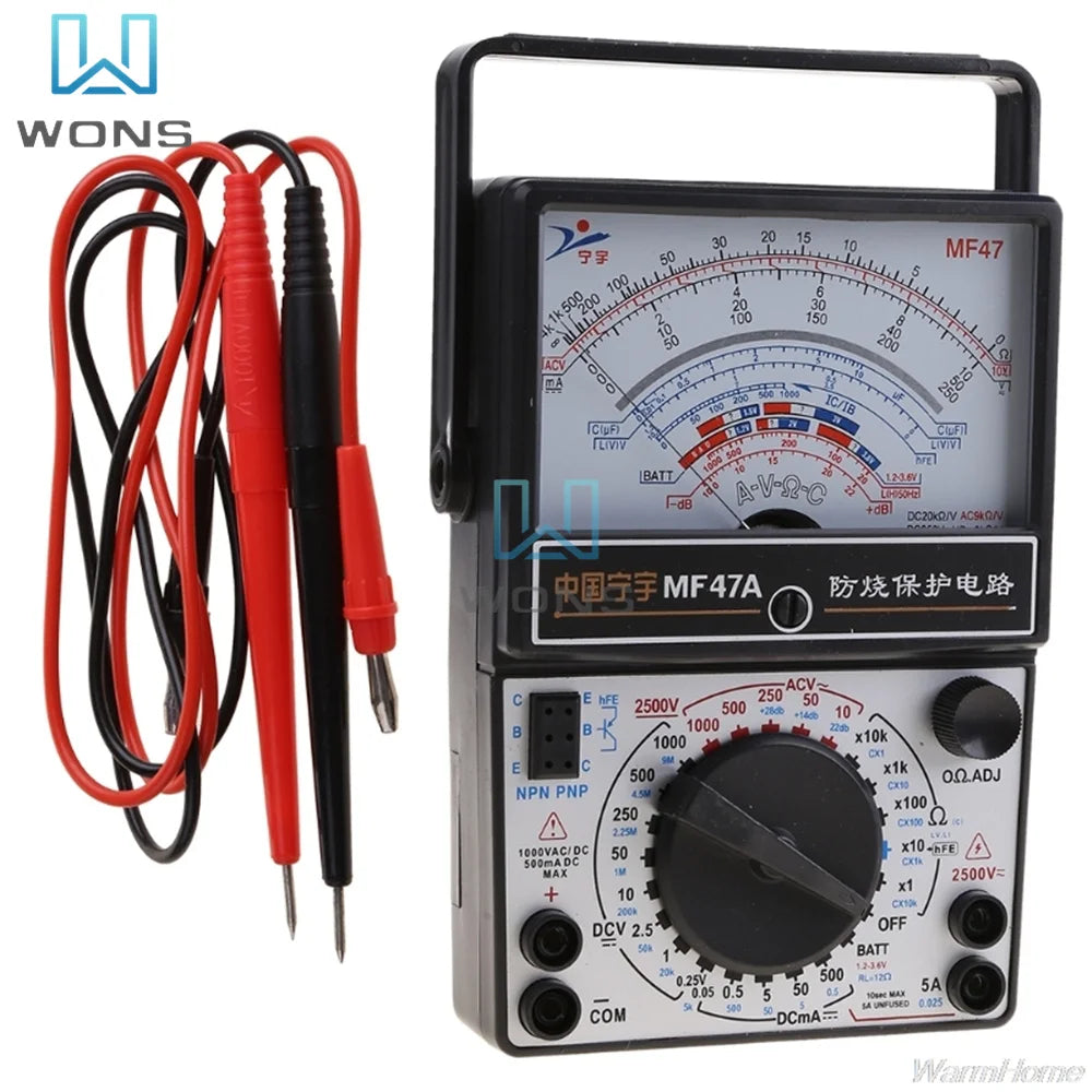 MF-47 MF-110A Pointer Multimeter DC AC 1000V Multimeter Portable Mechanical Pointer Type Multimeter Measurement Ammeter