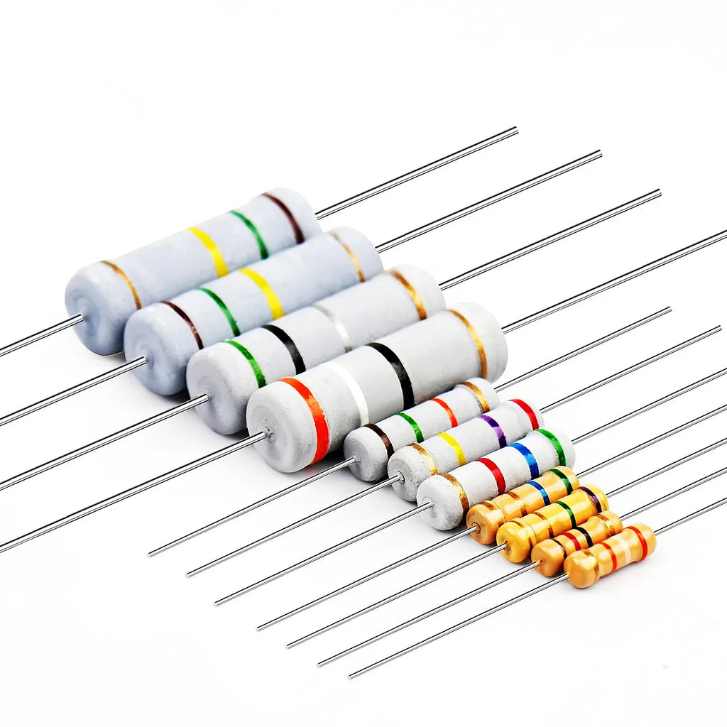 100Pcs 0.1R-0.91R Ohm Carbon & Metal Oxide Film Axial Resistor 5% 0.5W 1W 2W 3W 5W 4-Band 0.2R 0.1R 0.12 0.15 0.18 0.22 0.24