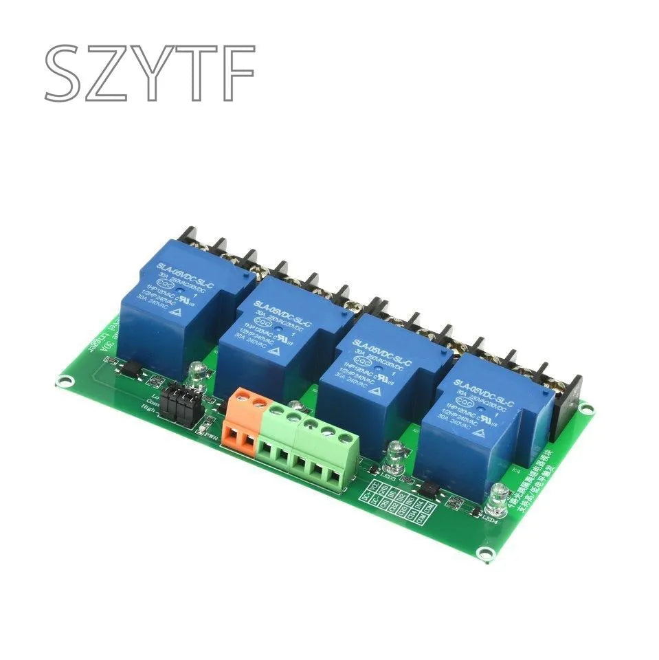 1 2 4 8 Channel Relay Module 30A With Optocoupler Isolation 5V 12V 24V Supports High And Low Triger Trigger