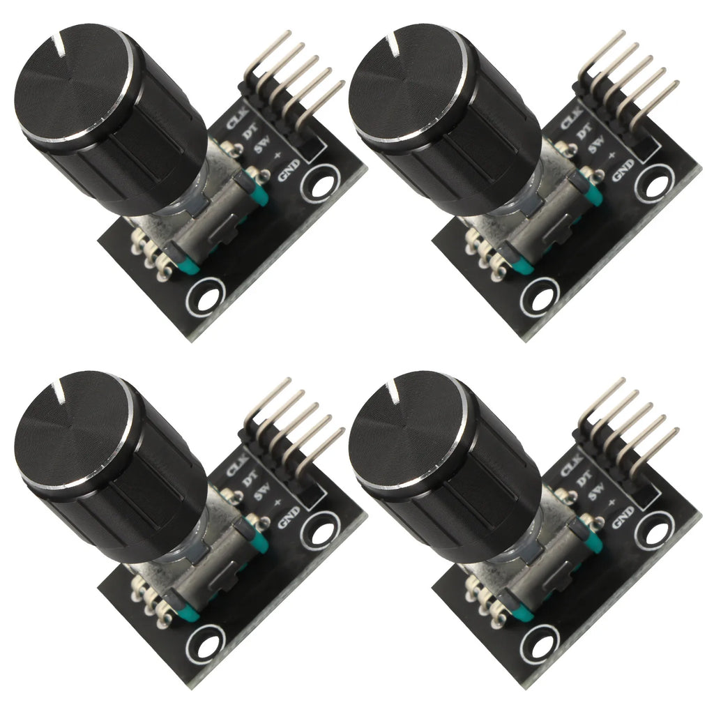 4Set Panel Mount Rotary Encoder Metal Shaft Threaded Bushing Kit 360 Degree Push Button for Robotics Cnc Prototype Pulse Encoder