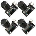 4Set Panel Mount Rotary Encoder Metal Shaft Threaded Bushing Kit 360 Degree Push Button for Robotics Cnc Prototype Pulse Encoder