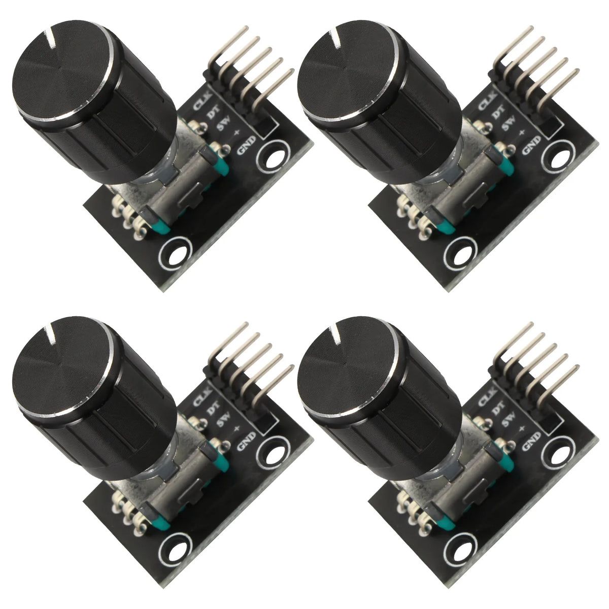 4Set Panel Mount Rotary Encoder Metal Shaft Threaded Bushing Kit 360 Degree Push Button for Robotics Cnc Prototype Pulse Encoder