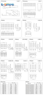 20Sets CH3.96 3.96mm 2/3/4/5/6/7/8/9/10/11/12Pin Receptacle Female Housing Socket + Terminal +straight Wafer Pin Header Kit