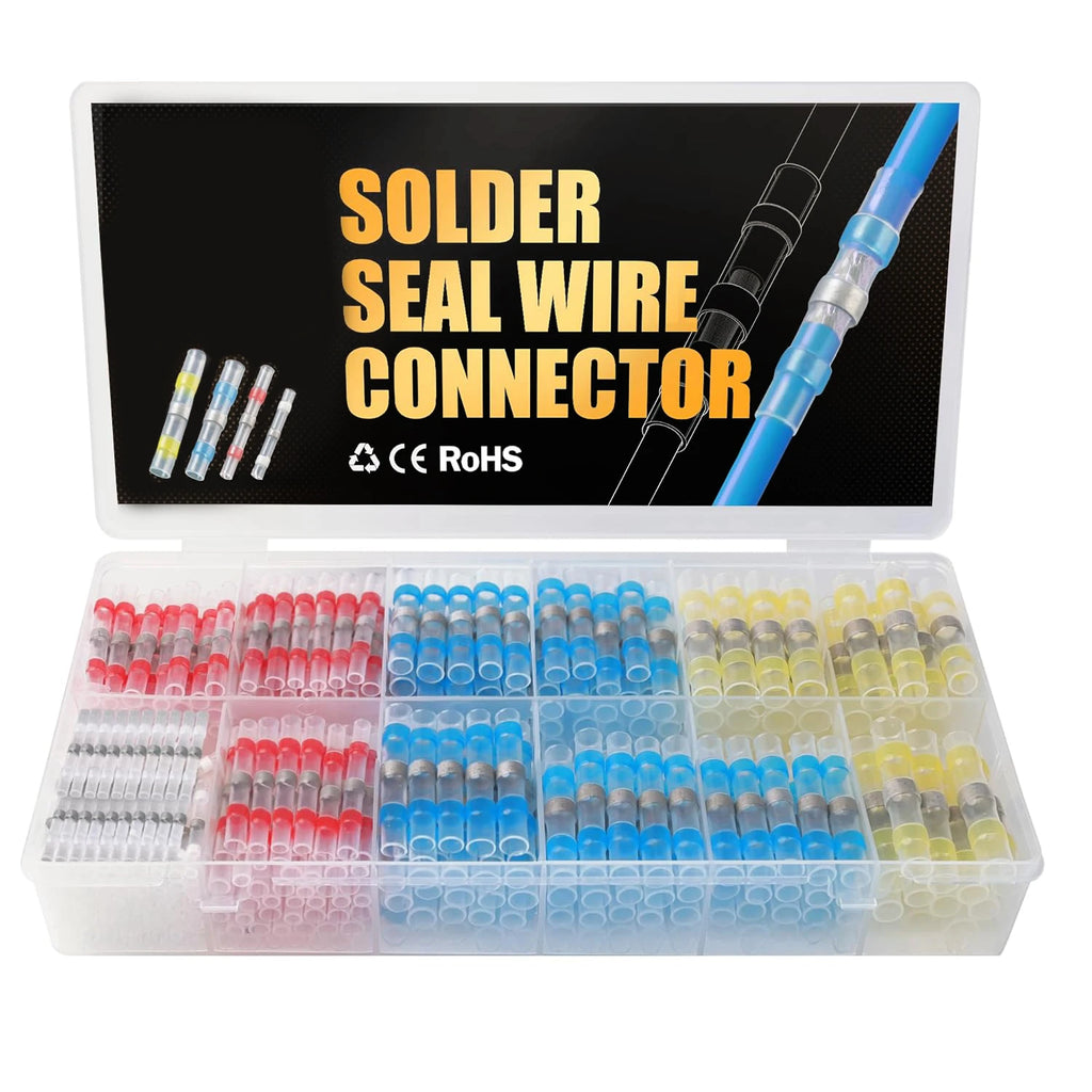 50/100/120/150/200/250PCS Solder Seal Wire Connectors Heat Shrink Butt Connectors, Waterproof Insulated Electrical Wire Terminal