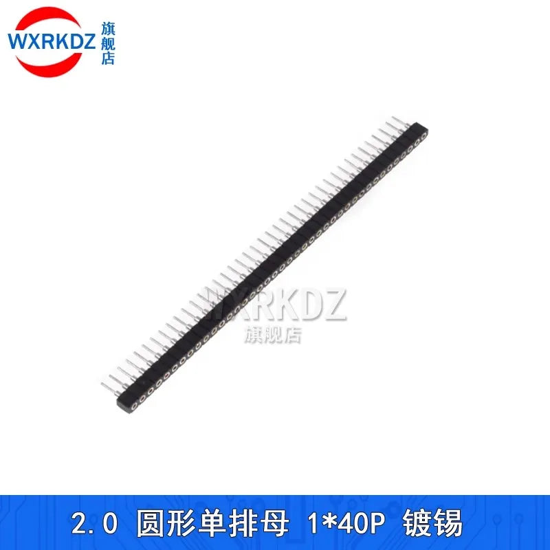 1x40P 1.27mm 2.0mm 2.54mm Round Hole Male Tin Gold Female Pin Header Single Row 0.1" Breakable PCB IC Crystal Transistor Socket