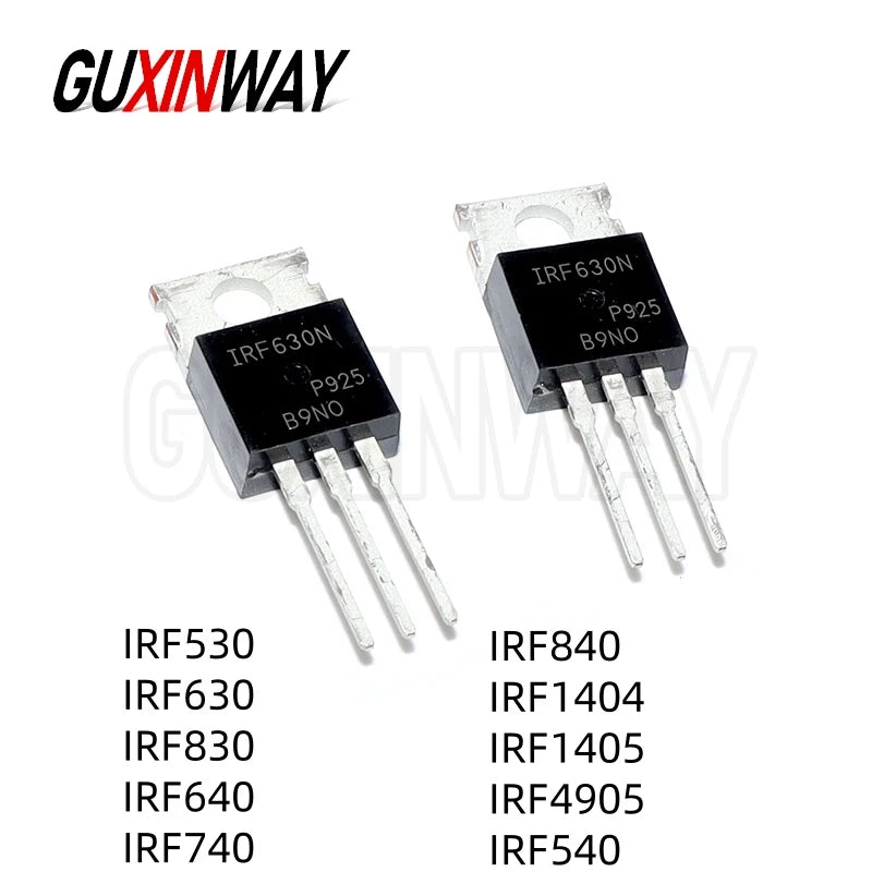 10PCS MOSFET Transistor IRF530N IRF1404 IRF1405 IRF4905 IRF540N IRF630N IRF640 IRF840 TO-220 Field-Effect Transistors