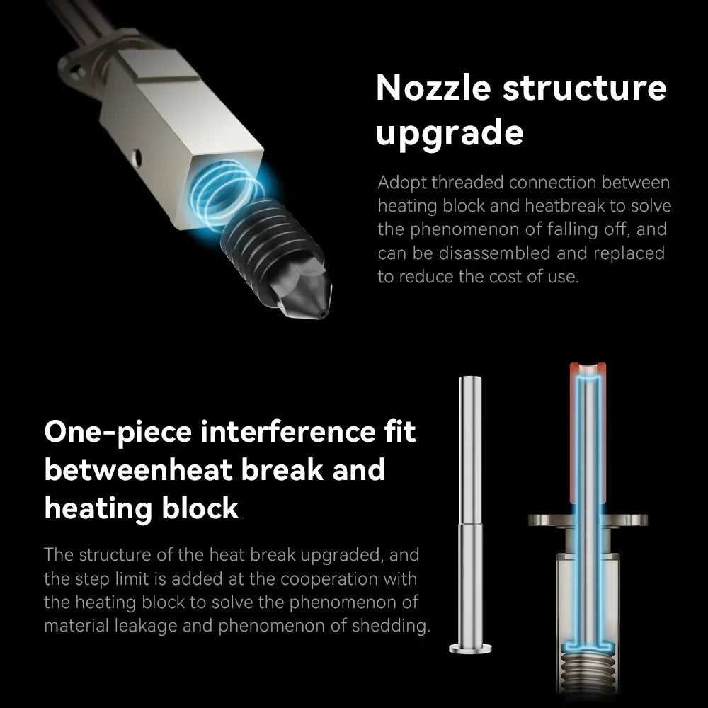 Original Hotend For Bambu Lab p1 X1 P1P X1C P1S Upgrade Hot end Print Head Heater Thermistor For bambulab Hardened steel Nozzle