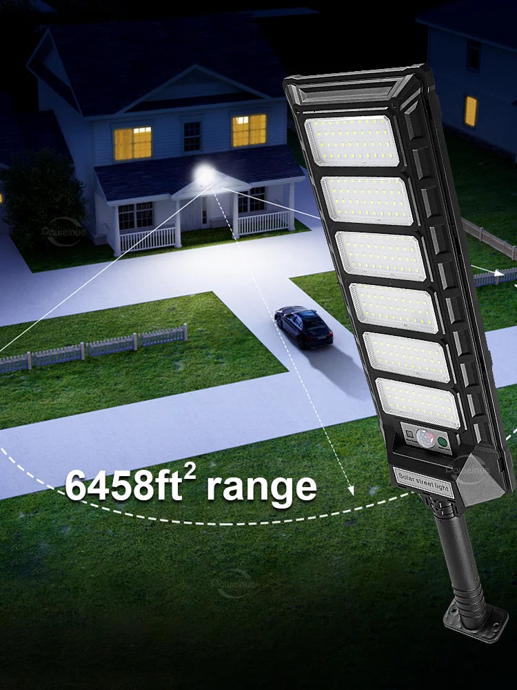 12000W Solar Lights Commercial LED Outdoor Dusk To Dawn Solar Street Lamp Waterproof Backyard Garden Security Lighting IR Sensor