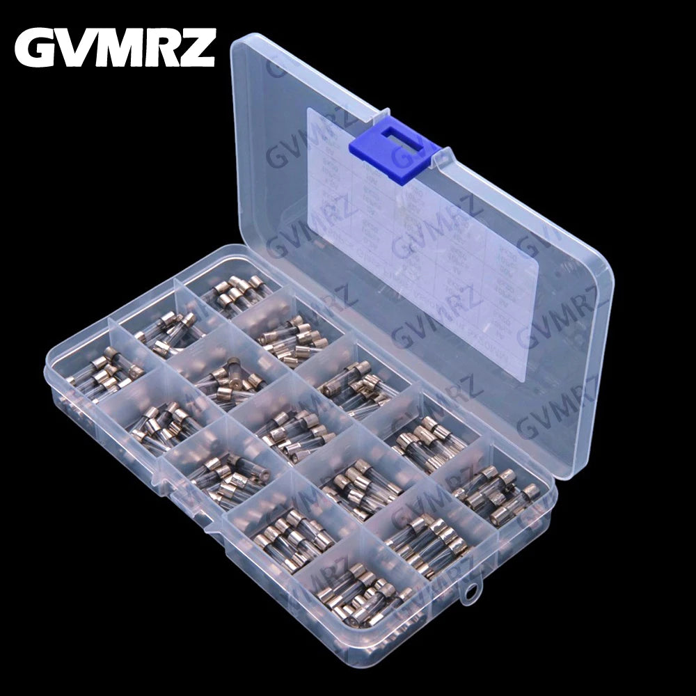 15Values 150PCS 5x20mm Glass Fuse Sets: 0.1A 0.2A 0.25A 0.5A 1A 1.5A 2A 3A 4A 5A 8A 10A 12A 15A 20A