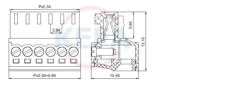 5/10Pcs 15EDG 2.54 mm KF2EDG PCB Screw Terminal Block Connector Right Angle/Straight Needle Plug Pin Header Socket 2/3/4/10 Pin