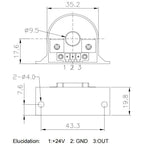 AC Current Sensor QNDB2 Input 5A 10A 20A 50A 100A Output 4 20mA CT Current Transformer Transmitter Current Transducer 420mA