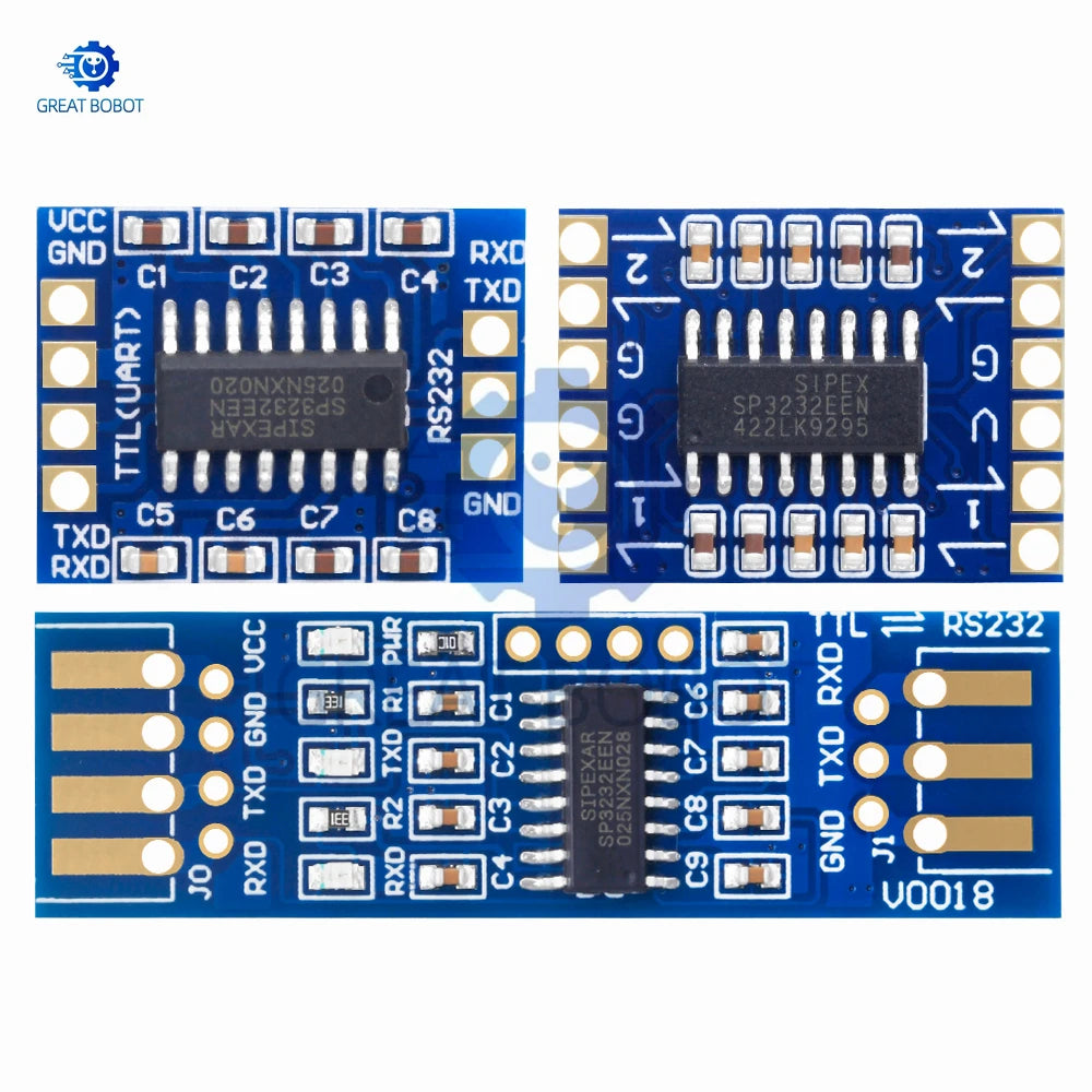 SP3232 RS232 to TTL Bidirectional Level Shifter 3-5.5V Wide Voltage Serial Adapter for Arduino DIY Module
