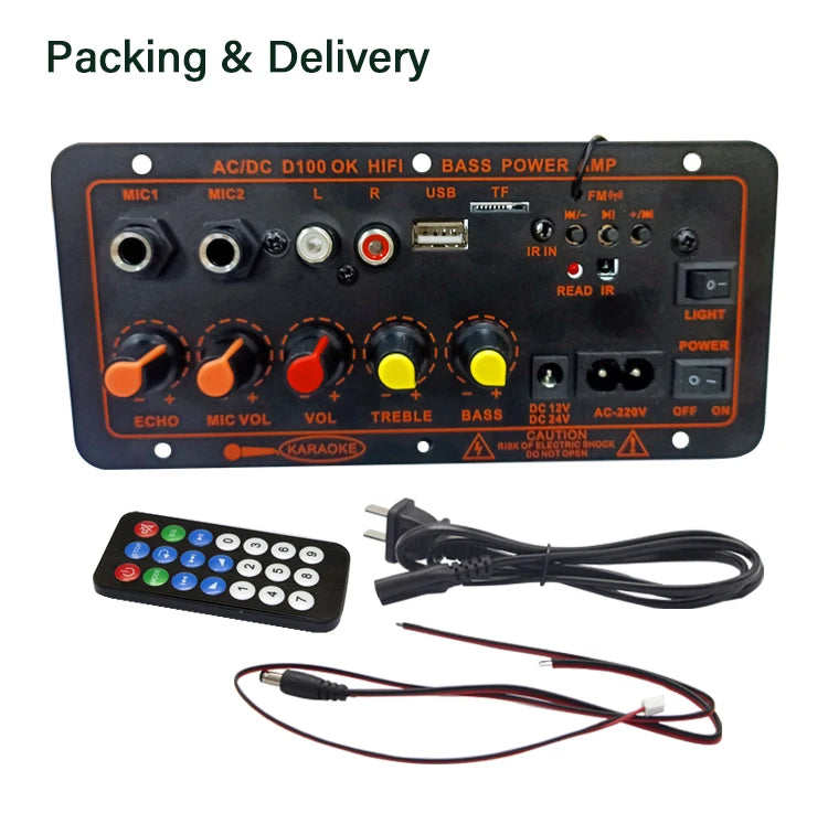 D100 BT Amplifier Board Karaoke Audio Speaker Subwoofer Bass Hifi Amplificador Board Audio Amplifier Board 100W for car home