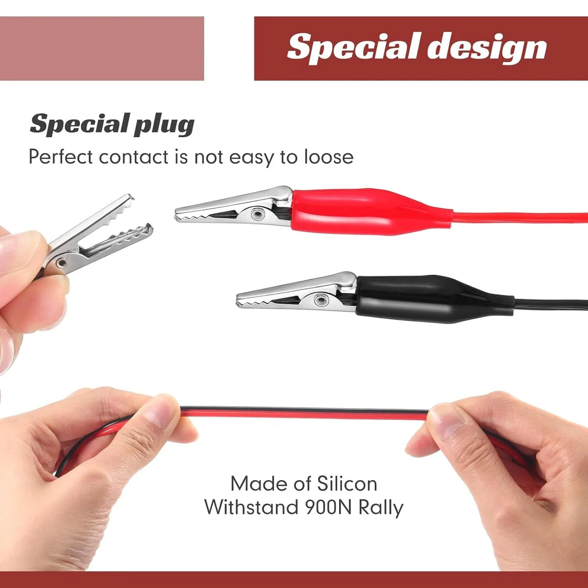 20-1Set Dual Alligator Clip Cables Connecting Cables Test Cable Lead Jumper Wire Male Female Crocodile Clip Power Supply Adapter