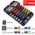6/12 Way 12-24V Car Boat Fuse Blade Fuse Box Holder With Plastic Cover For Power Panel Board Camper Fuse