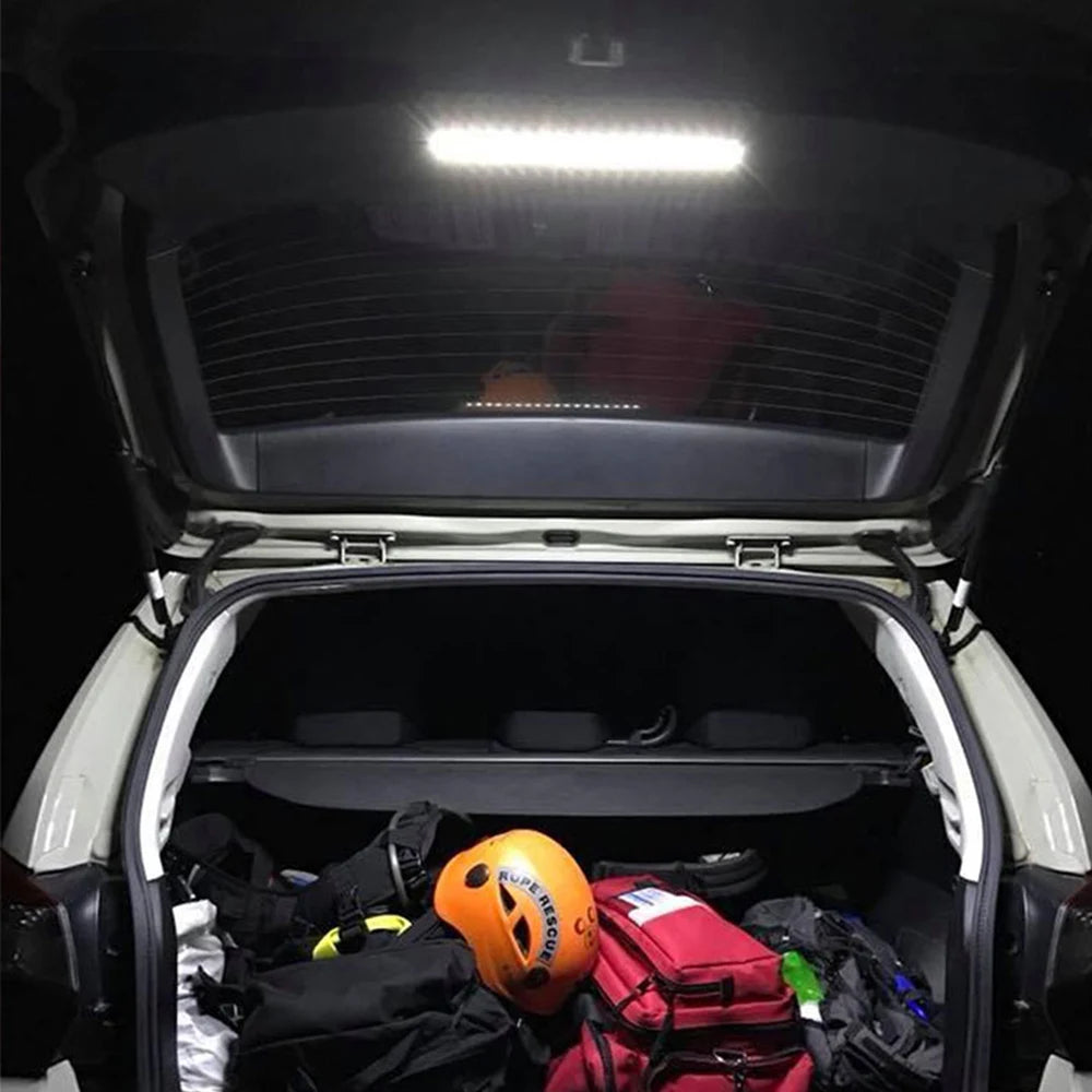 Super Bright HID White T10 LED Strip Light For Car Trunk Cargo Area or Interior Illumination White 6000K DIY W5W LED Lights Bar