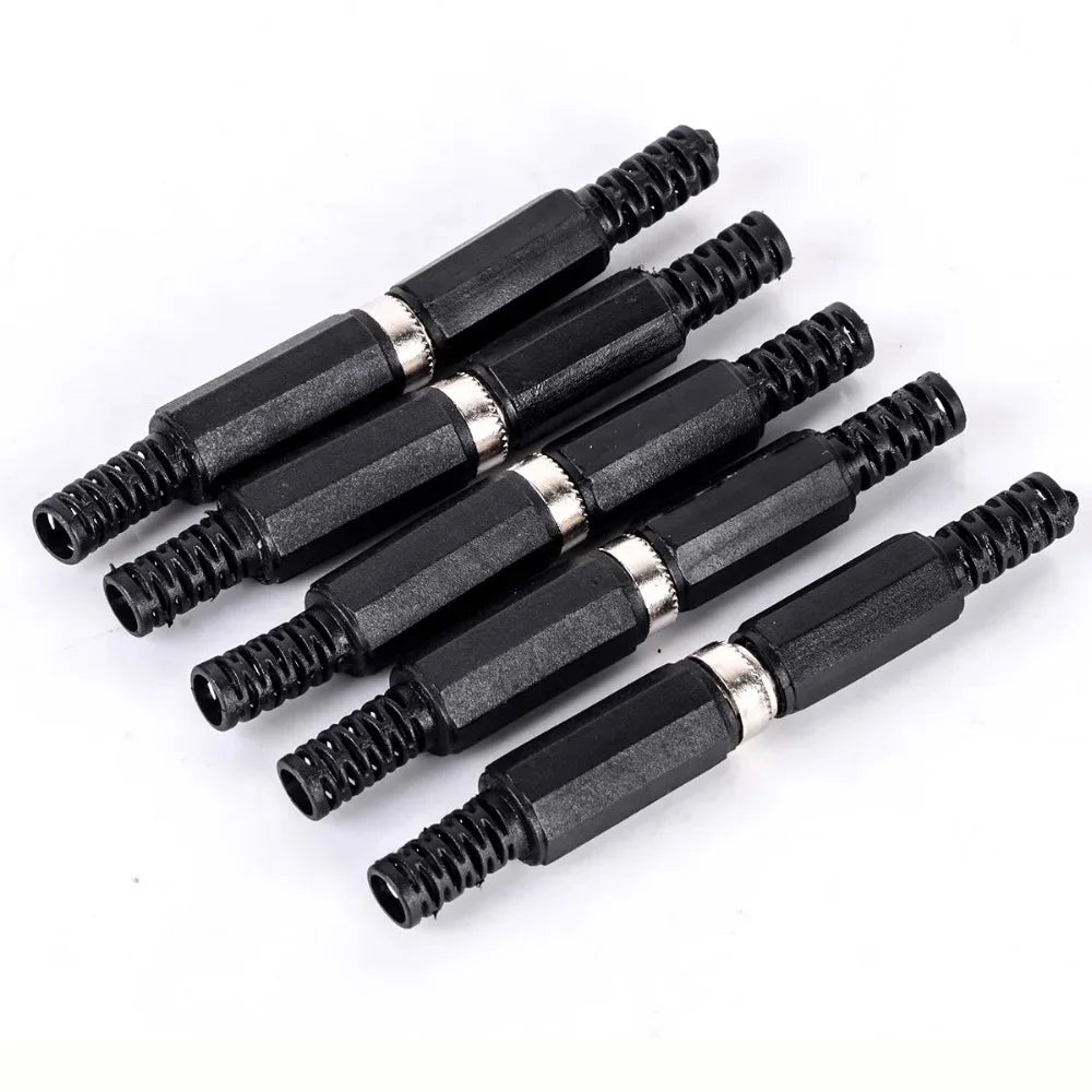 10Pcs 2.1mm x 5.5mm Male DC Plug Electrical Socket Outlet Power Jack Plugs For DIY Projects