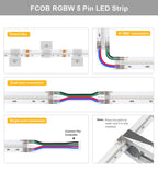 FCOB RGBW LED Strip Light 5pin 12mm DC12V 24V 896 LED Flexible FOB RGBCW COB RGBWW Lights High Density RA90 Linear Dimmable 16W
