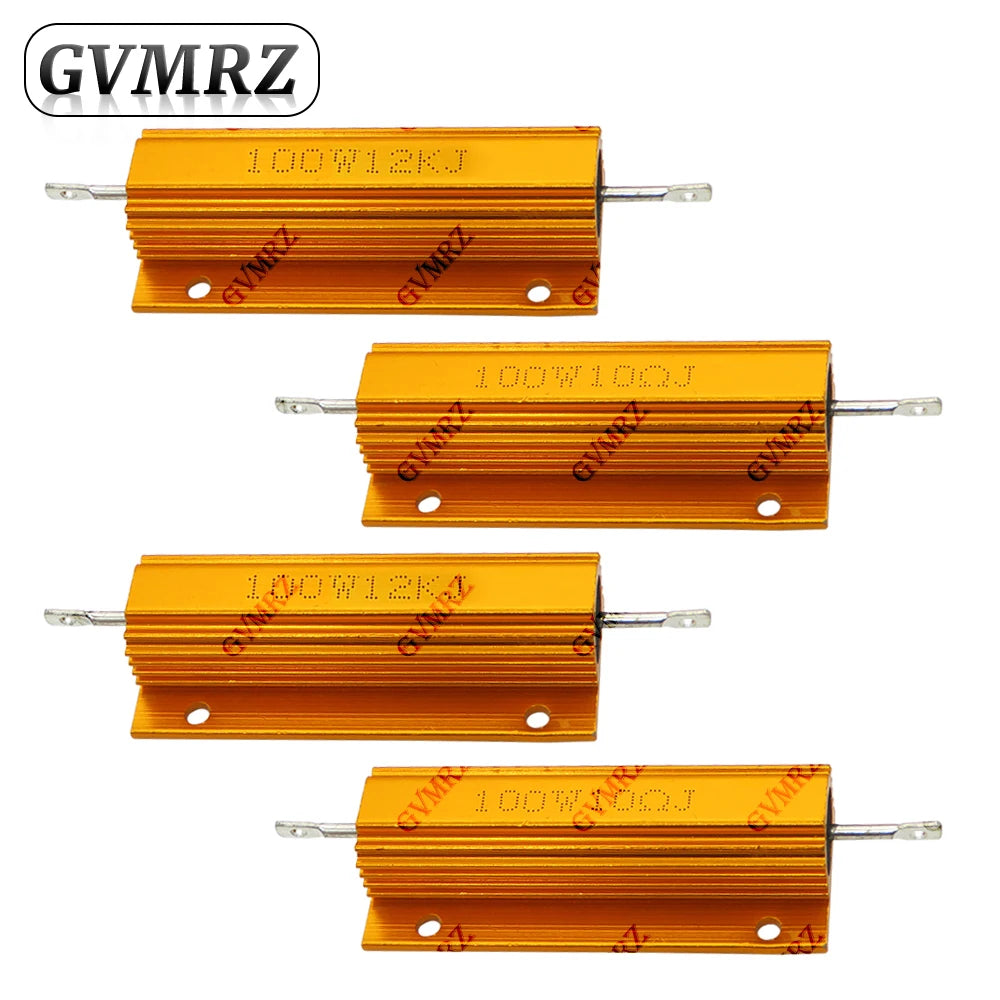 100W Aluminum Housing Power Resistor High Wattage Wirewound Resistor 0.01Ω–150KΩ Assorted Values