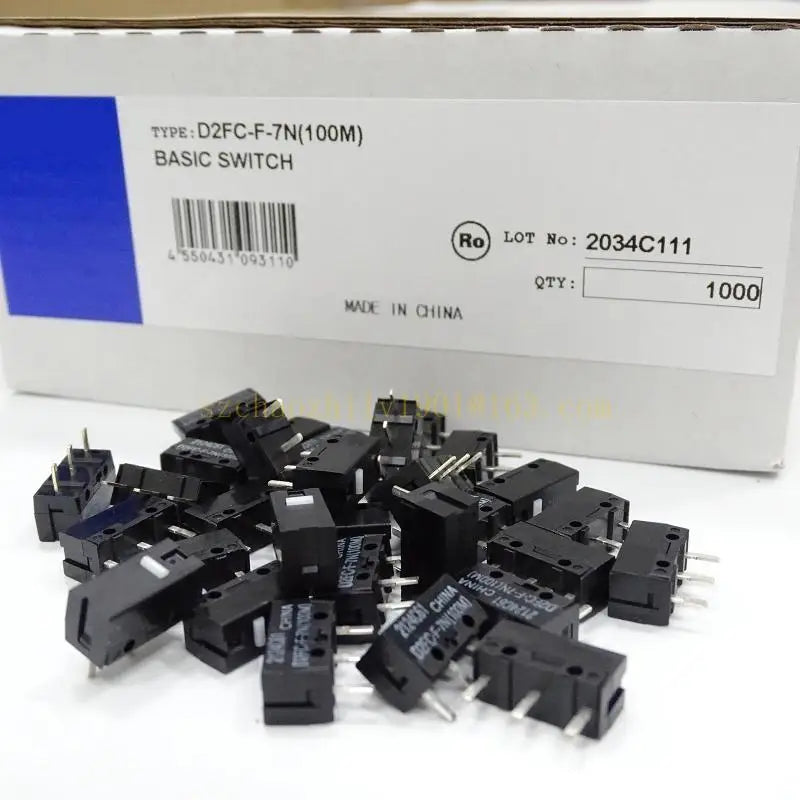 Original Mice Micro Switches D2FC-F-7N(100M) 3Pin WhiteDots 100Millions Clicks,3Pin WhiteDots Touch Switches Micro Hot 100Millio