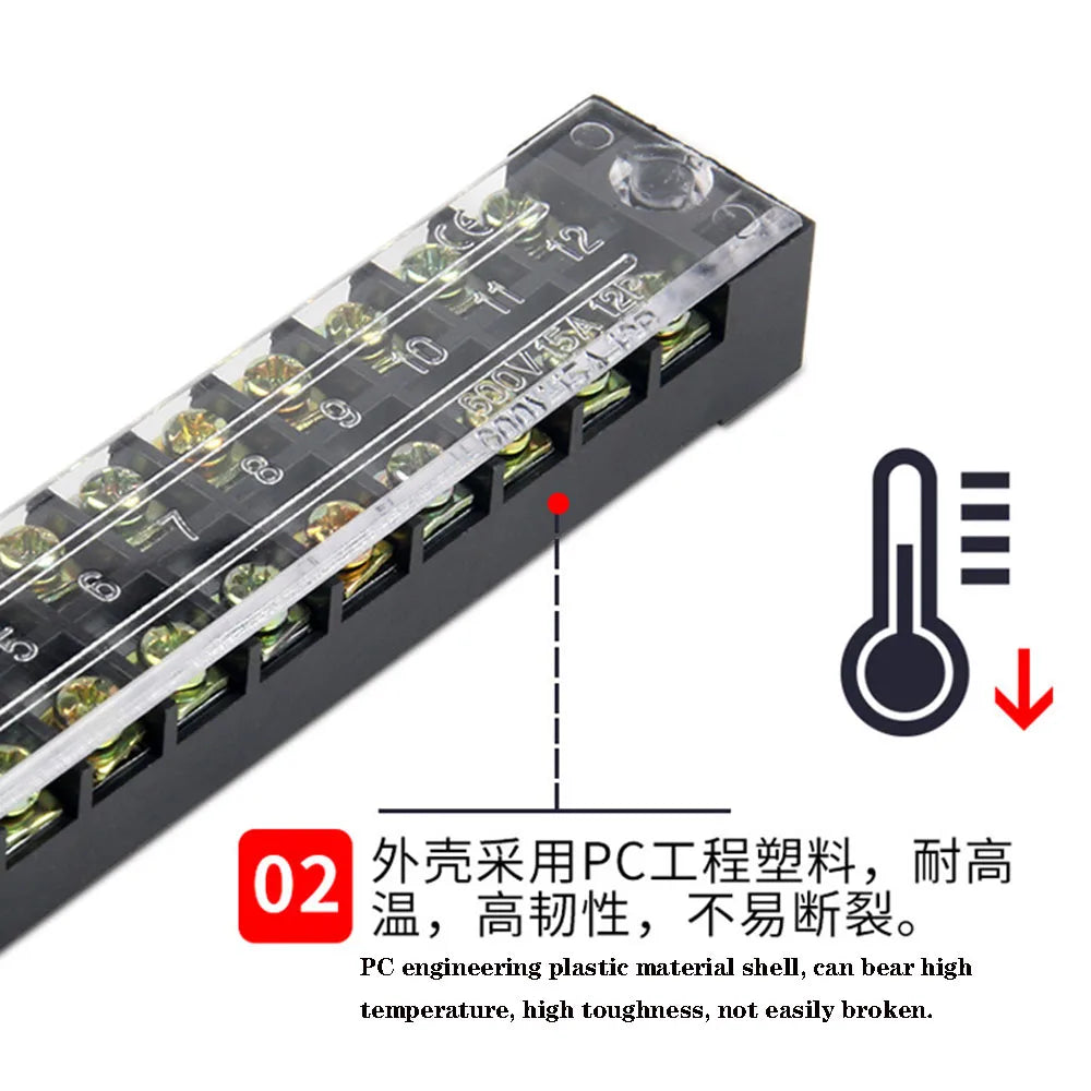 electric connector strip Wire connector Barrier Electirc Strip Block Terminal Plastic Screw terminal block connector