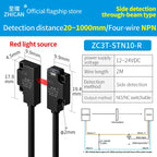 ZHICAN ZC3T Miniature Flat Photoelectric Sensor Front Side View Through Beam Diffuse Reflective