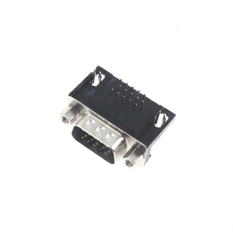 5/10PCS DR15 Female/Male Right Angle Welded D-Sub 15 Pin Connector RS232 Connector 90 Degree Bent Needle DB15