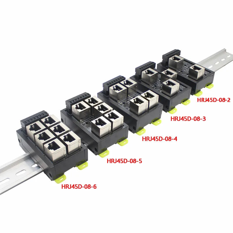 RJ45 female to terminal block RJ45 Horizantal Breakout board RJ45 splitter adapter Din Rail Mounting Screw terminal for 10 line