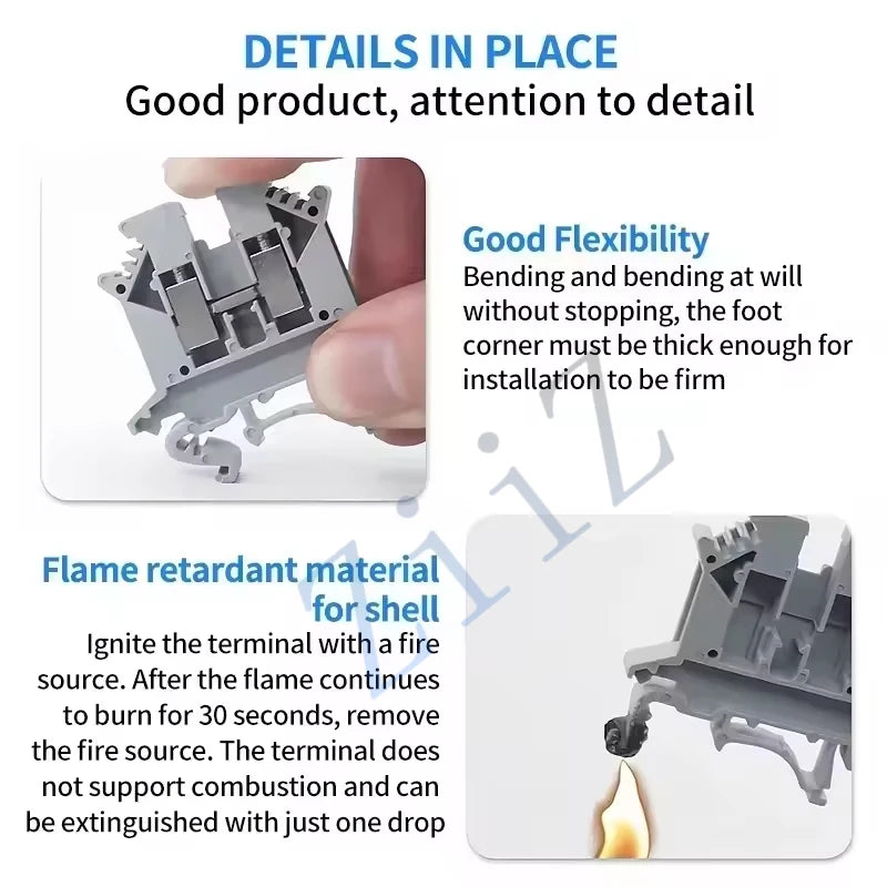 10Pcs UK 2.5 Terminal Block UK2.5B Screw Connection Connect Strip 2.5B 2.5mm² Cable Electrical Din Rail Wire Connector ZiiZ