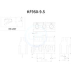 (10 pcs) KF635 - 6.35mm KF7620 - 7.62mm KF950 - 9.5mm Straight Pitch 6.35 / 7.62 / 9.5 Screw PCB Terminal Block 2-4Pin