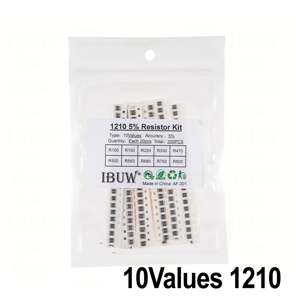 660pcs 200pcs 720pcs 4000pcs 0402 0603 0805 1206 1210 2512 smd resistor kit igmopnrq assorted kit 10k 100k 1k 1r 100r 220r 1% 5%